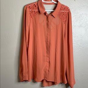 Super Cute Sheer Button Up